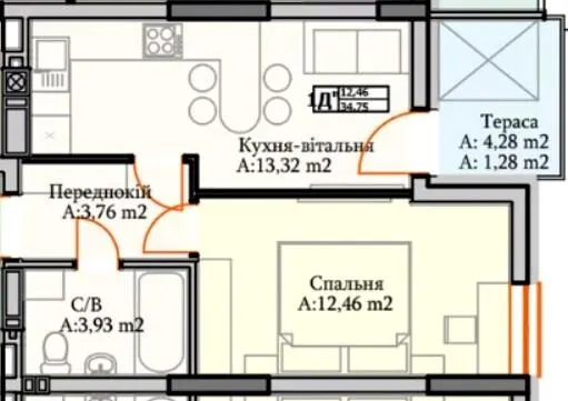 ЖК Green Life — 34.8 м²