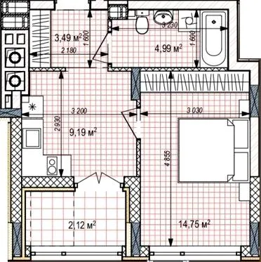1-комнатная квартира, 35 м², Крюковщина — фото 1
