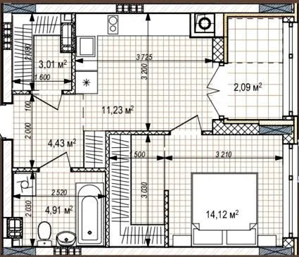 1-комнатная квартира, 40 м², Крюковщина — фото 1