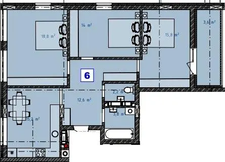ЖК Grey Fort — 85.9 м²