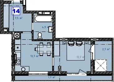 ЖК Grey Fort — 42.7 м²