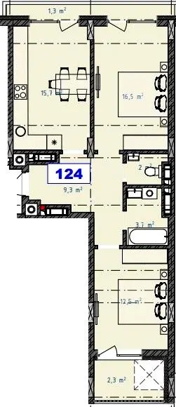 ЖК Grey Fort — 63.3 м²