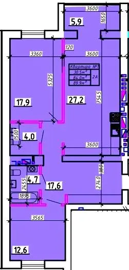 ЖК Олімп Модерн — 89.9 м²
