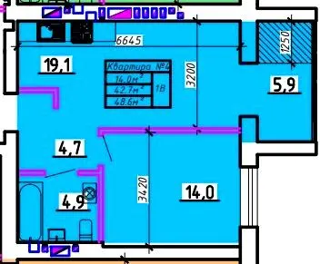 ЖК Олімп Модерн — 48.6 м²
