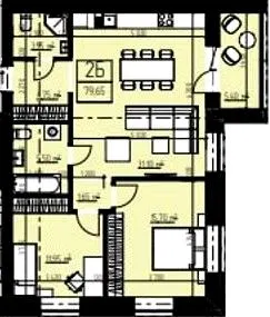 ЖК Олімп Модерн — 79.7 м²