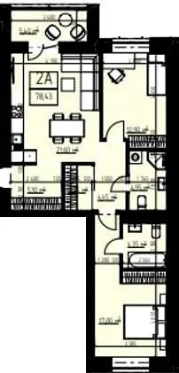 2-кімнатна квартира, 78 м², вул. Квіткова, 10, Черкаси — фото 1