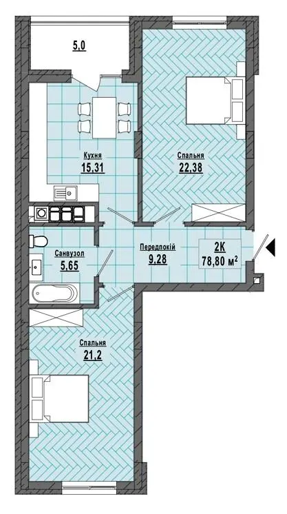 ЖК HILL SIDE — 75.5 м²