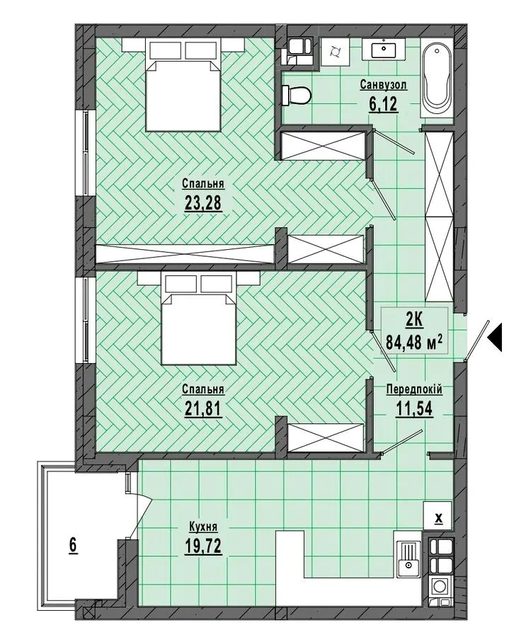 ЖК HILL SIDE — 84.4 м²