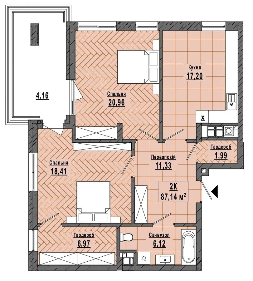 ЖК HILL SIDE — 86.7 м²