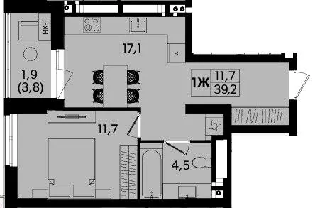 ЖК TWINS — 39.2 м²