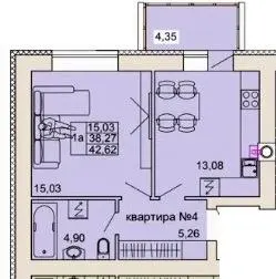 ЖК на Сінній — 42.6 м²