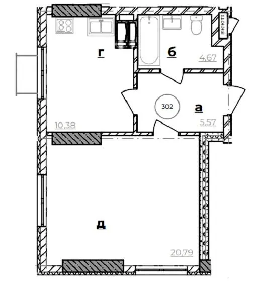 ЖК Park Hills (Молодіжна ініціатива) — 42.3 м²