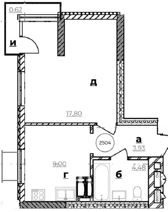 ЖК Park Hills (Молодіжна ініціатива) — 35.2 м²