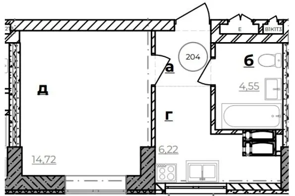 ЖК Park Hills (Молодіжна ініціатива) — 28.4 м²