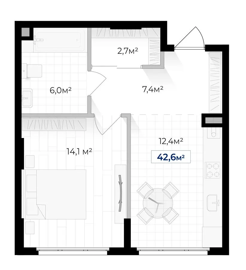 ЖК Гармонія — 42.6 м²