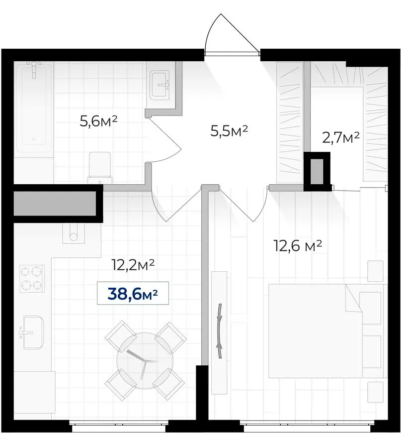 ЖК Гармонія — 38.6 м²