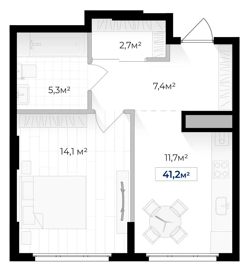 ЖК Гармонія — 41.2 м²