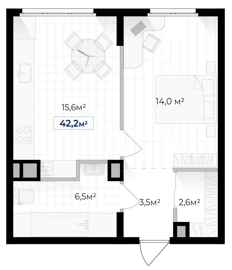 ЖК Гармонія — 42.2 м²