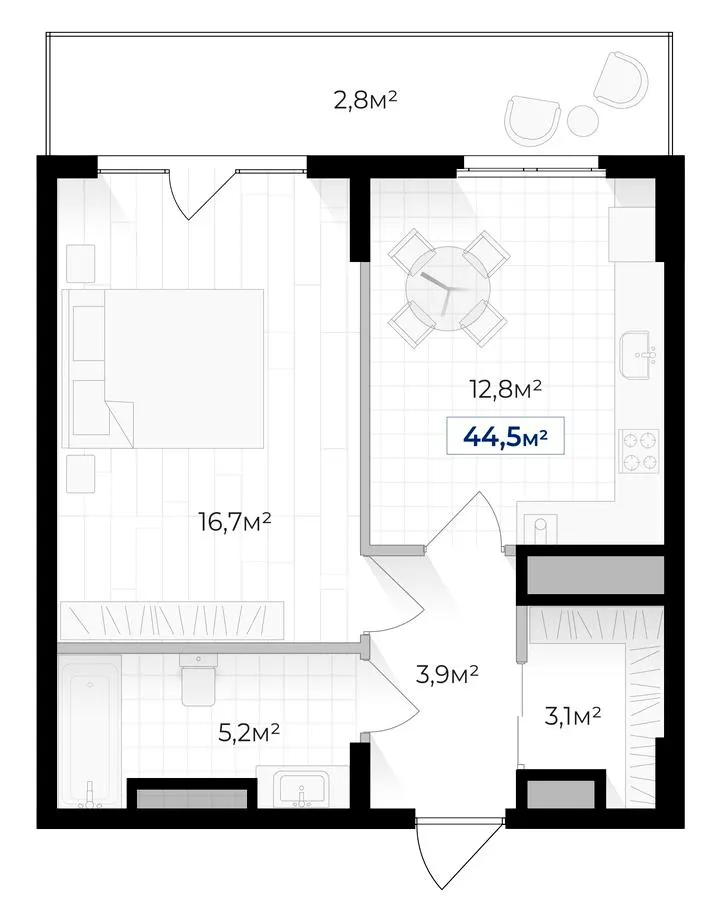 ЖК Гармонія — 44.5 м²