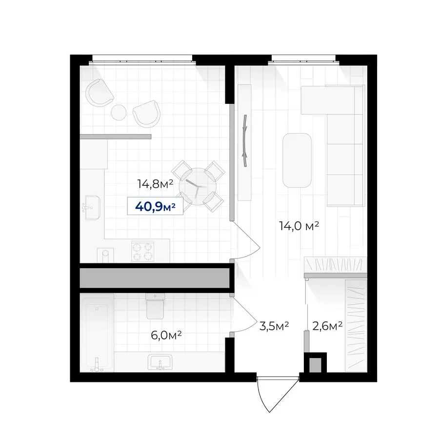 ЖК Гармонія — 40.9 м²
