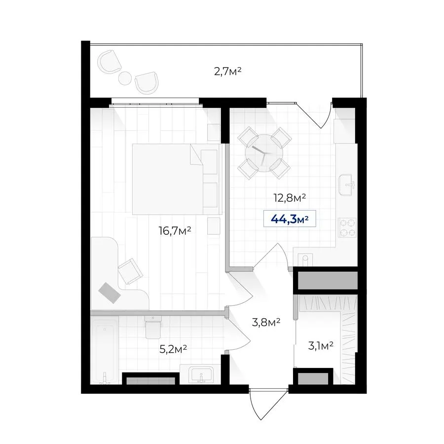 ЖК Гармонія — 44.5 м²