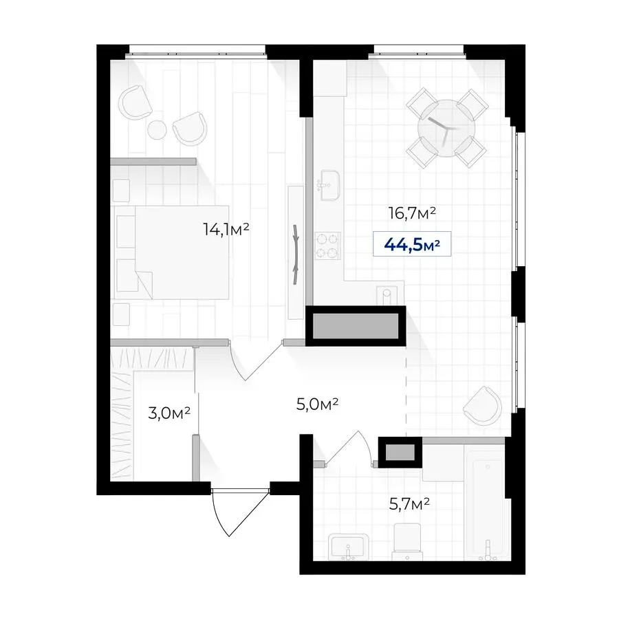 ЖК Гармонія — 44.5 м²
