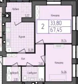 ЖК Перлина Проскурова-5 — 67.5 м²
