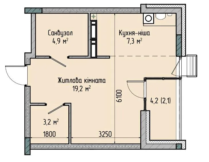 1-комнатная квартира, 37 м², Софиевская Борщаговка — фото 1