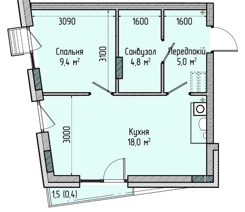 ЖК Sense City — 37.6 м²