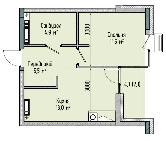 1-комнатная квартира, 37 м², Софиевская Борщаговка — фото 1