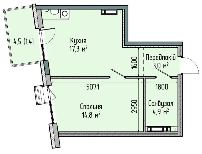 ЖК Sense City — 41.4 м²