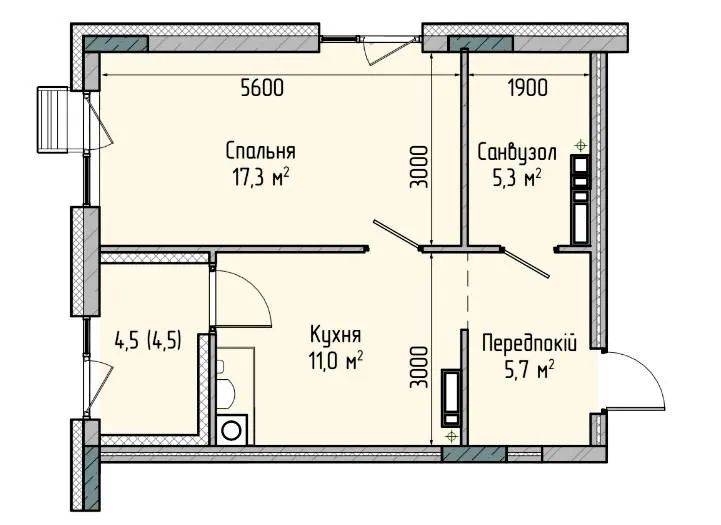 ЖК Sense City — 43.8 м²