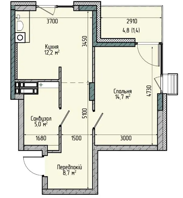ЖК Sense City — 41.9 м²