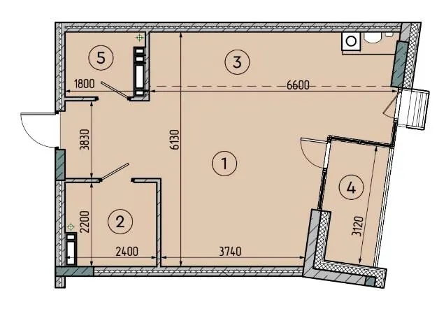 ЖК Sense City — 46.6 м²