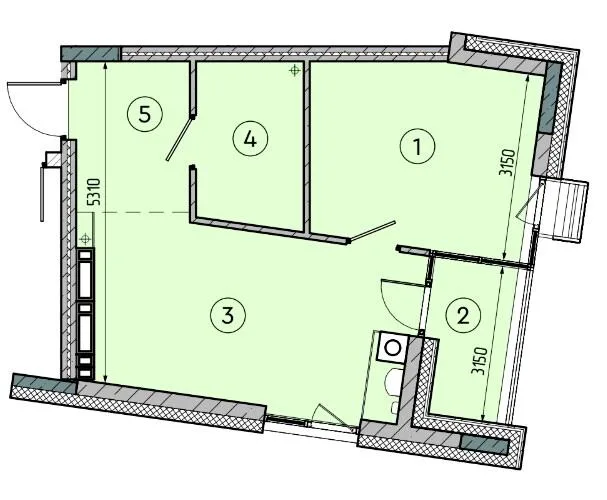 1-кімнатна квартира, 39 м², Софіївська Борщагівка — фото 1