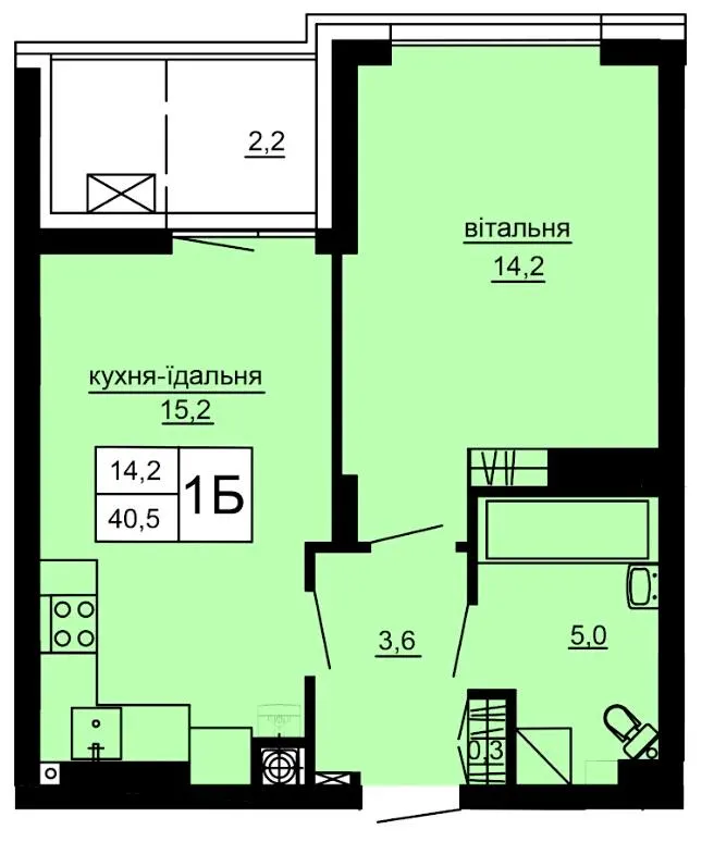 ЖК Варшавський deluxe — 40.5 м²