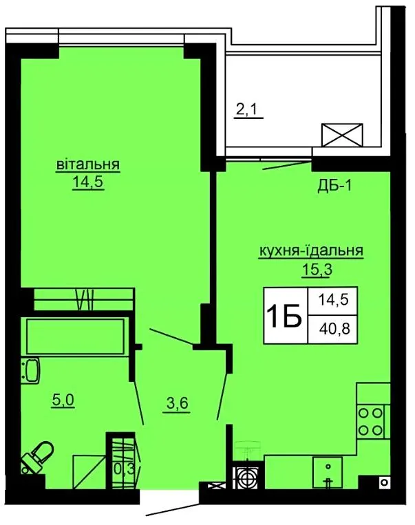ЖК Варшавський deluxe — 40.8 м²