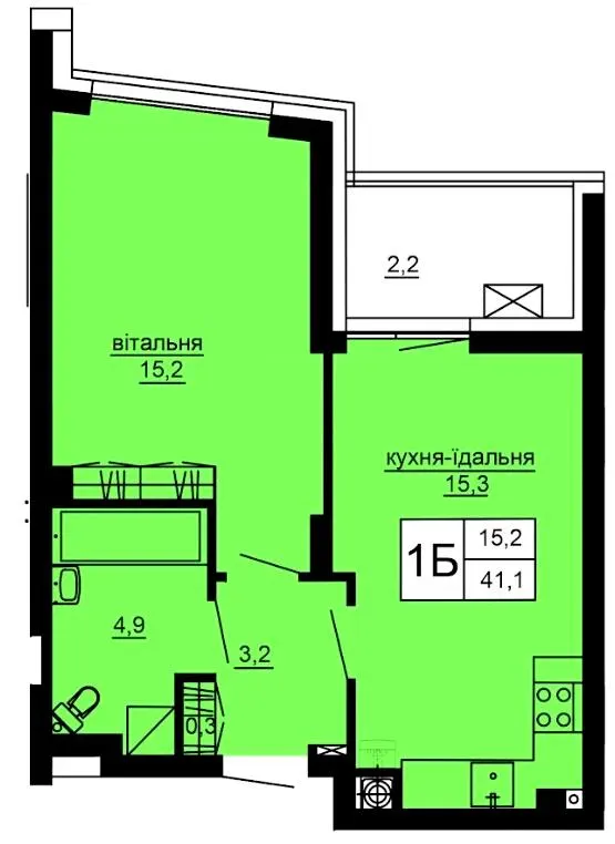 ЖК Варшавський deluxe — 41.1 м²