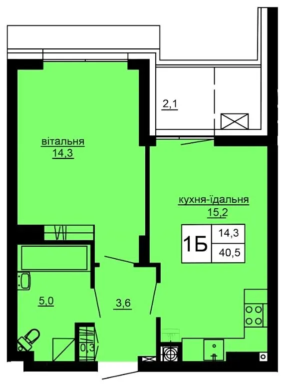 ЖК Варшавський deluxe — 40.5 м²