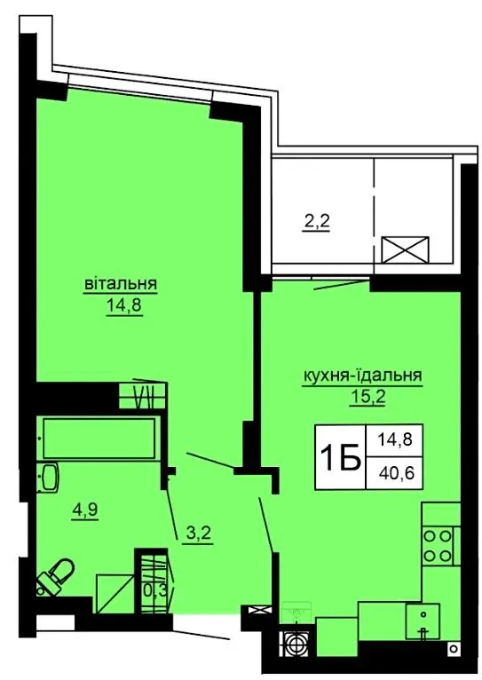 ЖК Варшавський deluxe — 40.6 м²