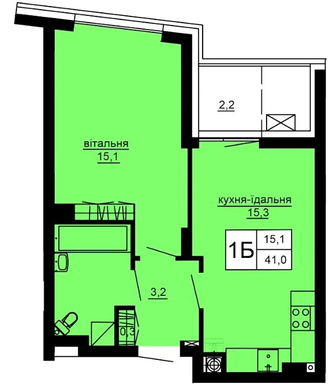 ЖК Варшавський deluxe — 41 м²