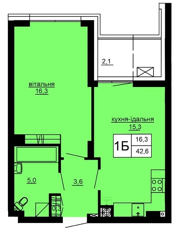 ЖК Варшавський deluxe — 42.6 м²