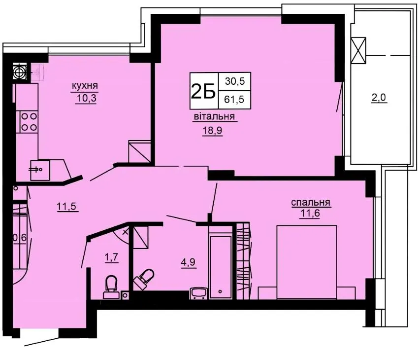 ЖК Варшавський deluxe — 61.5 м²