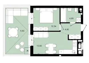 ЖК Садова Алея — 41.3 м²