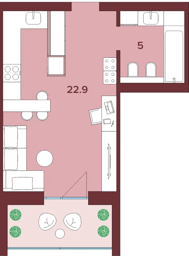 ЖК Кориця — 30.6 м²