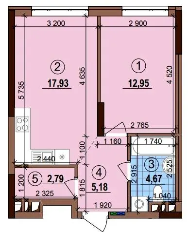 ЖК Варшавський-3 — 43.5 м²
