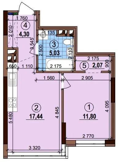 ЖК Варшавський-3 — 40.6 м²