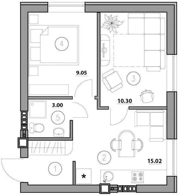ЖК Петрівський — 38 м²