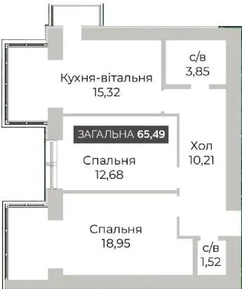 ЖК Soborniy — 65.5 м²