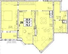 ЖК Прохоровський квартал — 75.3 м²